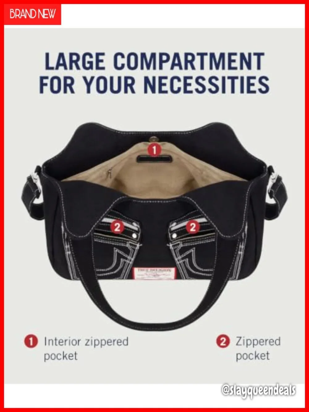 Hobo Satchel Crossbody Handbag Horseshoe Logo Stitching